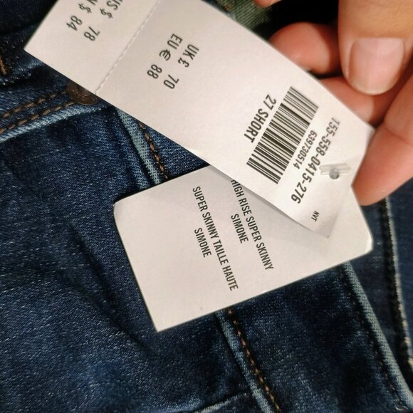 Abercrombie Fitch Jeans Womens 4/27 Simone High Rise Super Skinny Dark Wash Blue - Picture 5 of 6